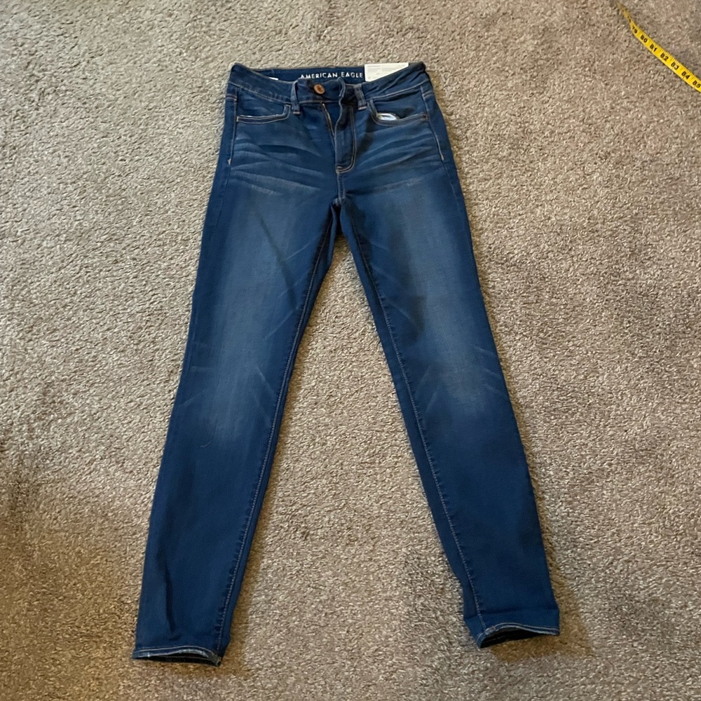 NWT American Eagle 6 regular high-rise super stretch jegging crop, darkest falls